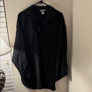 H&M Black Button-Up Shirt